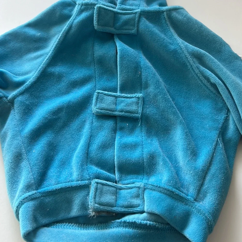 Dog Retro Jacket Turquoise Hooded
